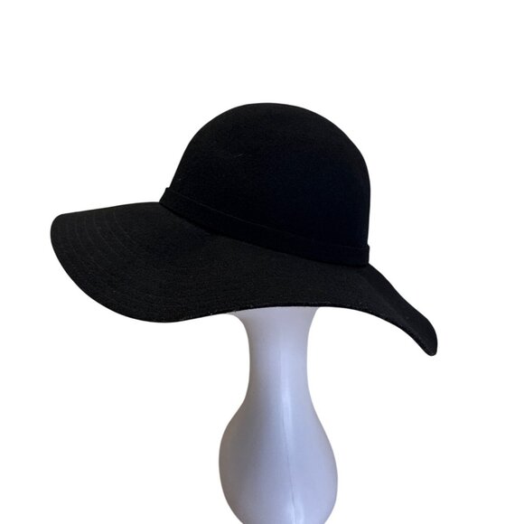 Magid Hats Wide Brim Black Wool Floppy Hat With Ribbon Bow Detail - Picture 4 of 9